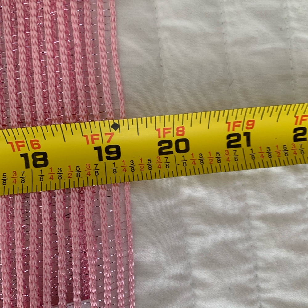 High Fashion Long Scarf Wrap Women Size 41” X 19” Pink Silver Lightweight Fringe - Picture 7 of 10